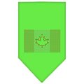 Unconditional Love Canadian Flag Rhinestone Bandana Lime Green Small UN788021